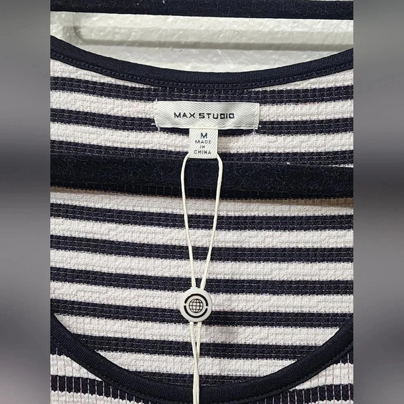 Women's Max Studio Striped Maxi Dress NWT Sz M Summer Beach Vacation Resortwear - Picture 6 of 8